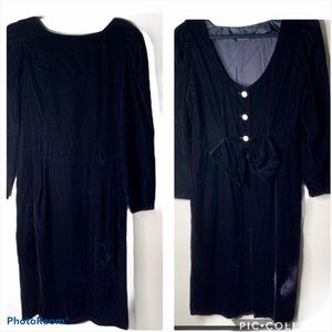 Vintage Maggy London by Jeannene Booher Velvet Dress Black Sz 12